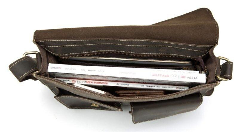 Cумка мужская с эффектом старины Vintage 14697 Коричневая Киев - изображение 6