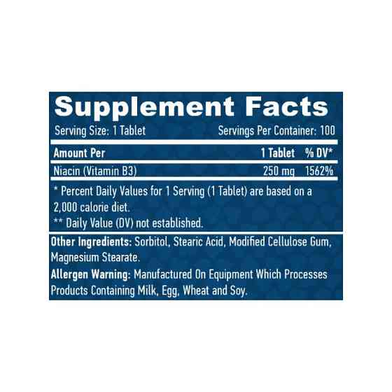 Ніацин Haya Labs Niacin Time Release 250mg 100 Tabs Луцьк