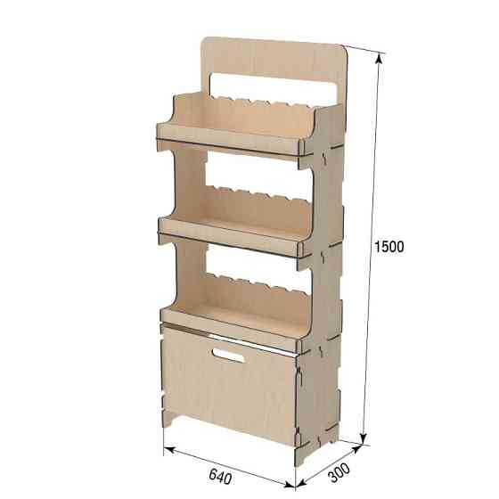 Стеллаж из фанеры EKOSTAR 640х300х1500 Киев