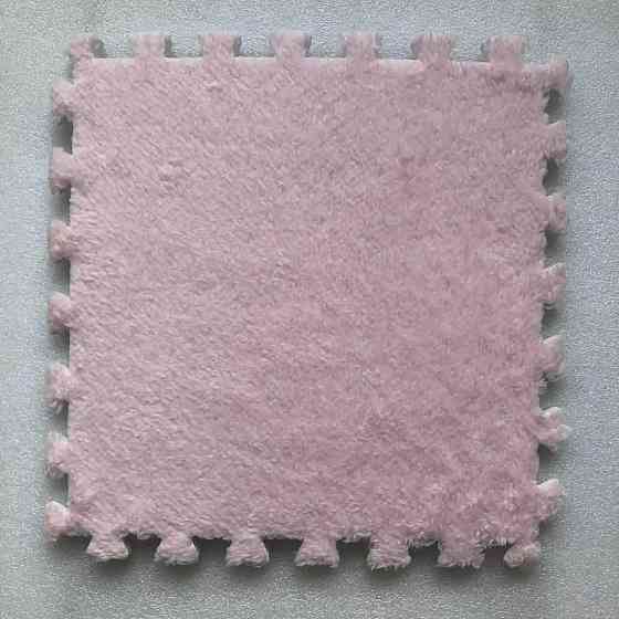 Пазл килимок м'який термокилим плюшевий 30х30см, тепла підлога, термоковрик дитячий для дому, в дитячу кімнату один колір Pink Кам'янець-Подільський