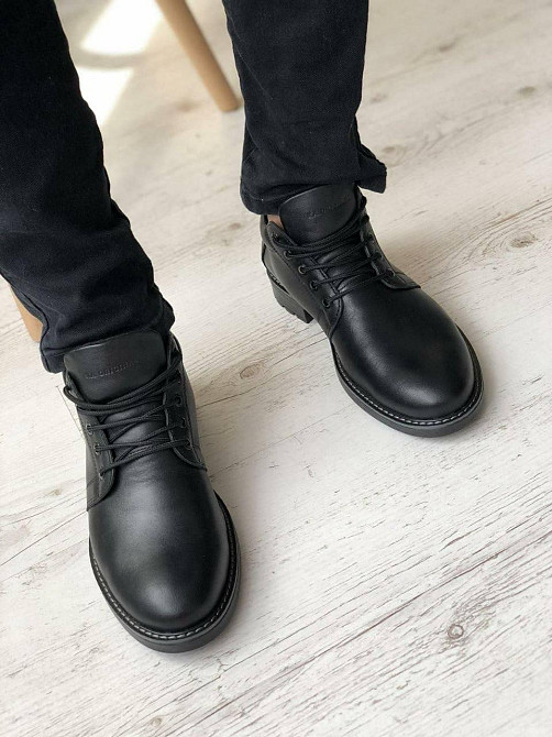 Черевики теплі чорні Crown демісезонні шкіряні 41 (27 см) Харків - фото 2