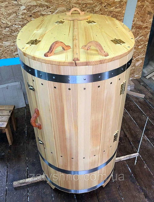 Фитобочка  деревянная круглая натуральная ( 90 см) Киев - изображение 8