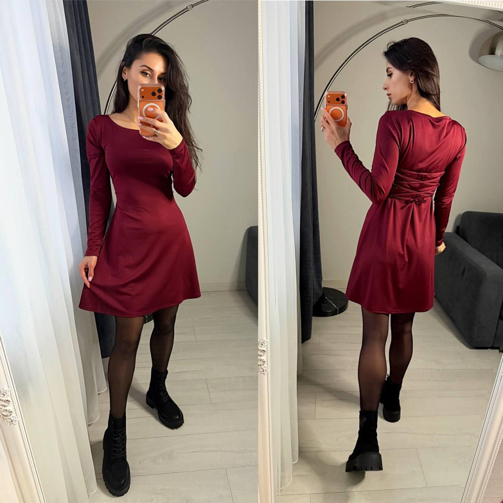 Женское романтичное платье со шнуровкой на спине микродайвинг Одесса - изображение 4