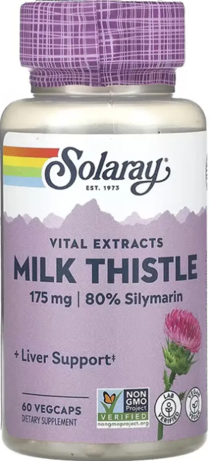 Экстракт расторопши Solaray Milk Thistle Seed Extract 175mg 60 вег капс Киев - изображение 1
