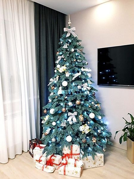 Искусственная пушистая елка Элит (высота 2.30 м) литая (Голубая) Винница - изображение 2