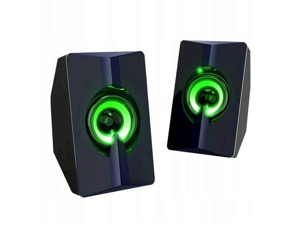 Колонка компютерна 2.0 S5 RGB USB 3.5 чорні 6W ТМ T-WOLF Київ - фото 1