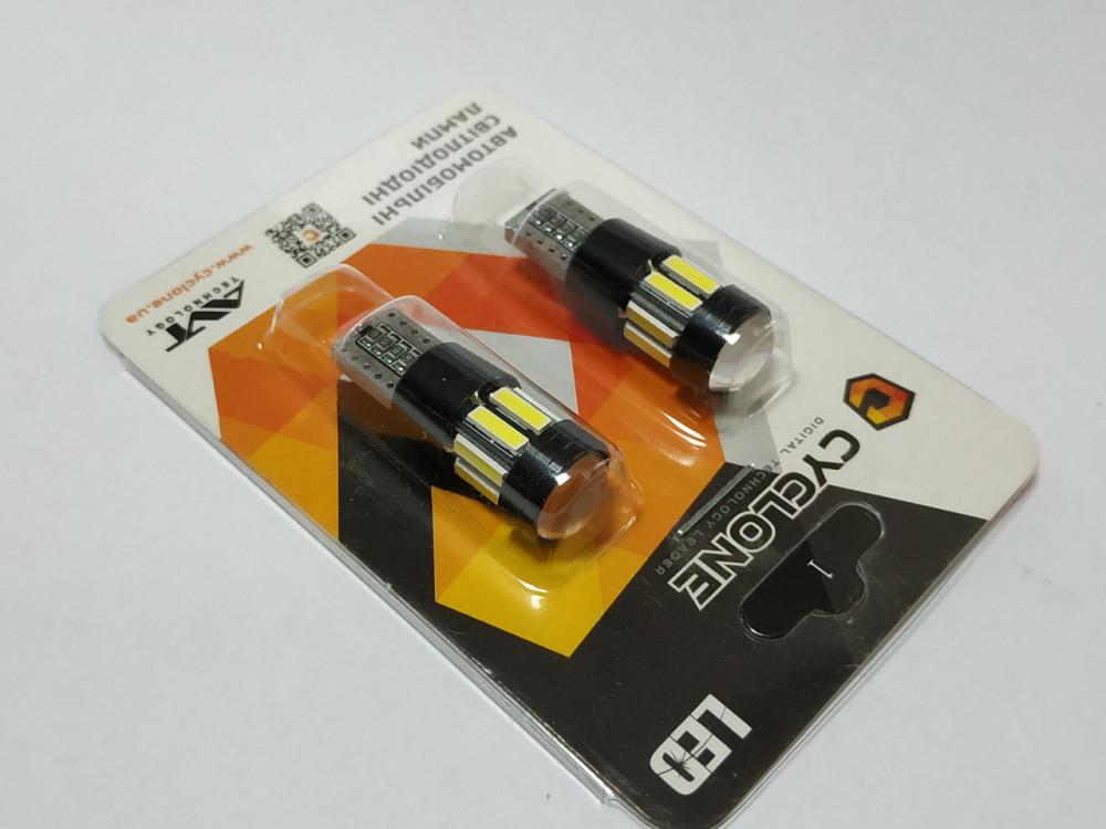 Лампочка без цок.Т10 10LED CAN 7020-10 12V Cyclone 067 (220 lumen) Винница - изображение 1