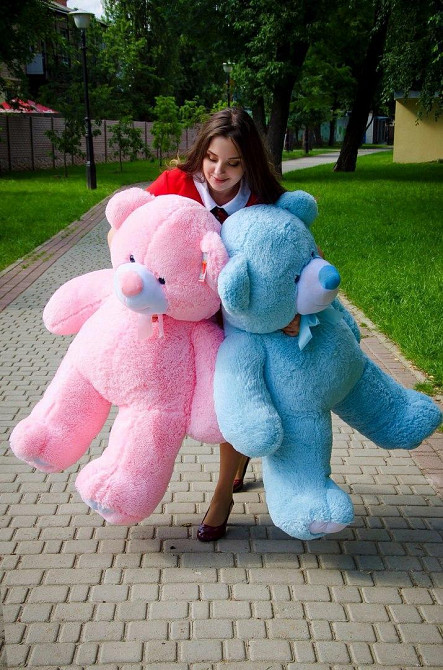 Плюшевий ведмедик М'яка іграшка Ветли 130 см Рожевий Тернопіль - фото 5