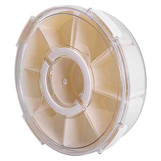 Контейнер для еды с 9 отсеками пластиковый Ø29 см пищевой контейнер для хранения еды 3.5 л Бежевый HP-27-14 Киев