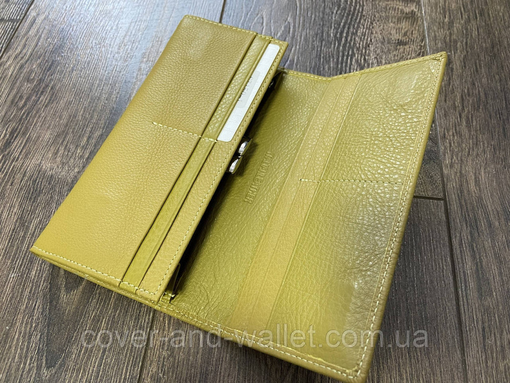 Классический женский кожаный кошелёк оливкового цвета на магнитной застежке ST 150-1 Киев - изображение 2