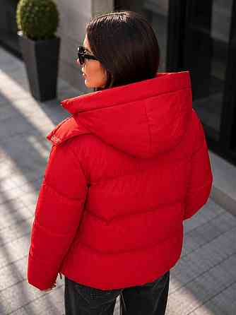 Куртка жіноча Lady Yep 30382 дута пуффер з капюшоном червона, червоний, 42 Київ