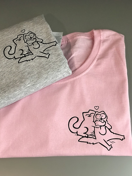 Парні футболки для хлопця та дівчини з принтом — Котики Чернівці - фото 3