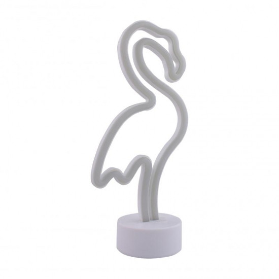 Неоновый ночник-светильник Фламинго LED для комнаты работает от батареек и USB Винница - изображение 2