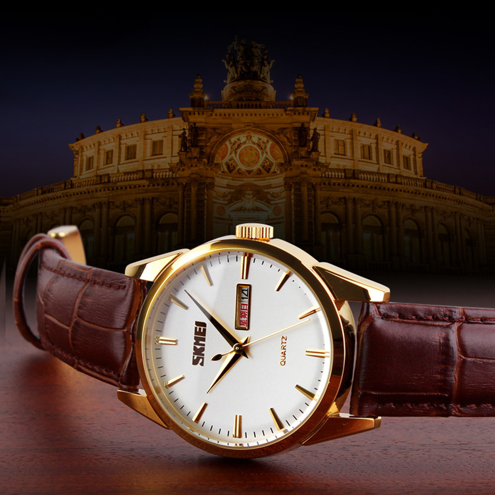 Skmei 9073GDWT-B Gold-White men Київ - фото 3