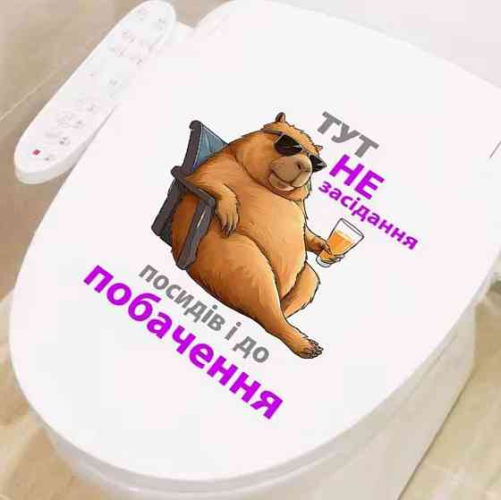 Наклейка на унітаз 16 на 20 см різнобарвний Київ