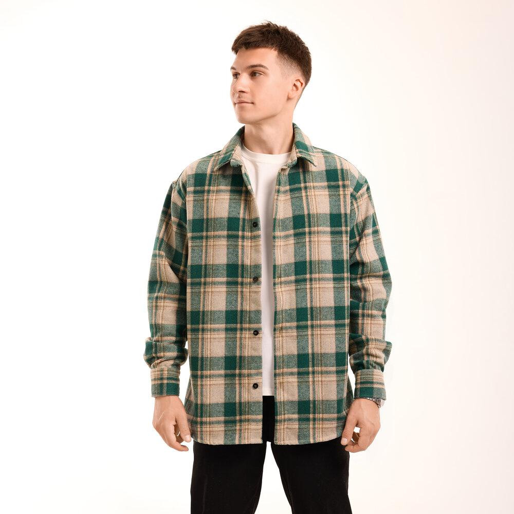 Сорочка в клітинку зелена. Чоловіча сорочка Pobedov Tartan в клітинку Київ - фото 1