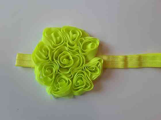 Дитяча пов'язка кислотносалатовая - окружність 42-55см, квітка 8см Київ