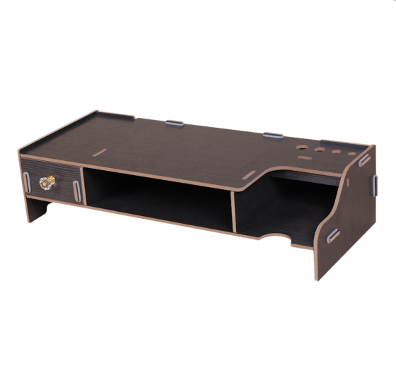 Настільна підставка під монітор та ноутбук з поличками для зберігання канцелярії чорна Вінниця