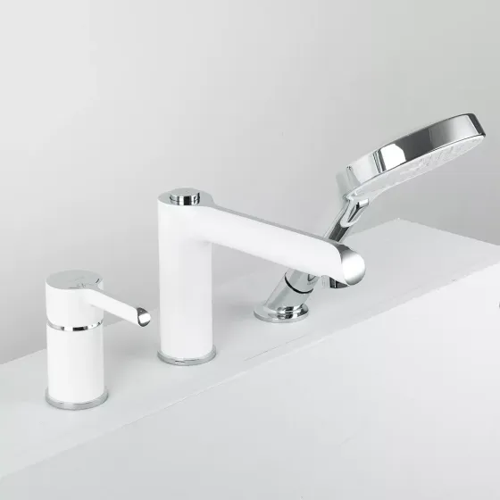 Змішувач на борт ванни GAPPO G1103-8 білий/хром Київ