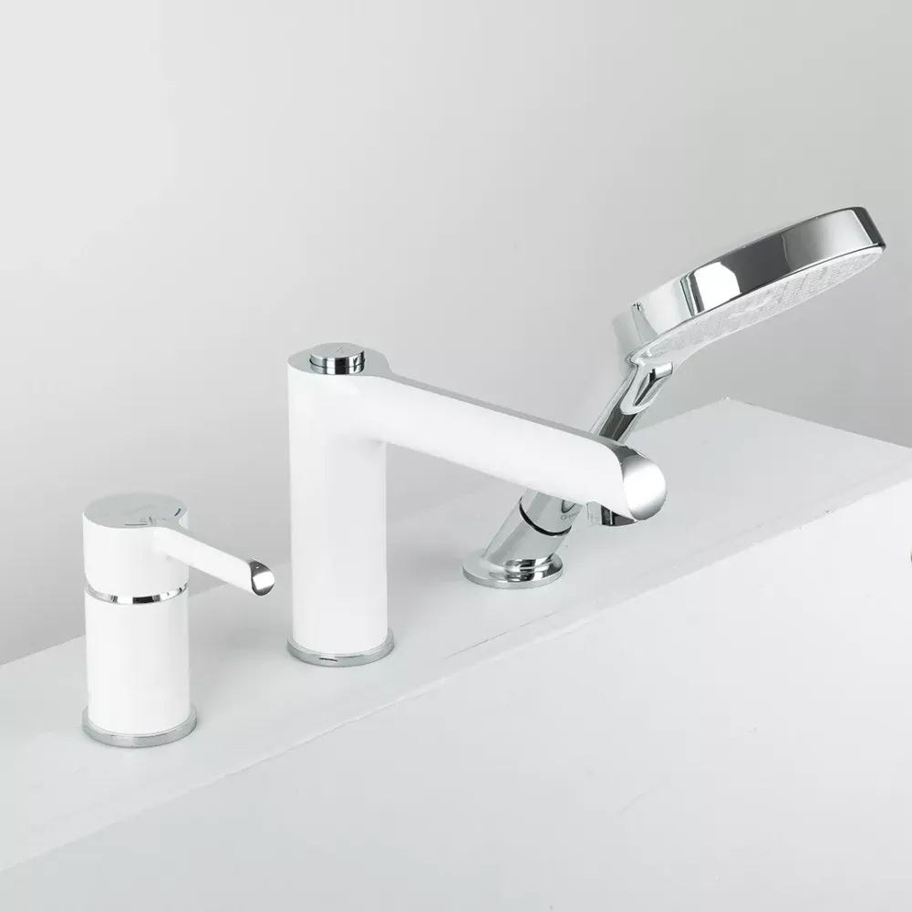 Змішувач на борт ванни GAPPO G1103-8 білий/хром Київ - фото 2