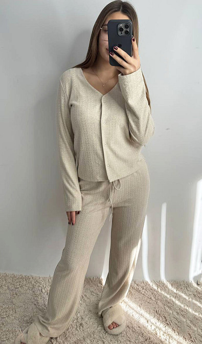 Универсальный женский костюм из трикотажа Бежевый XL-2XL Харьков - изображение 4