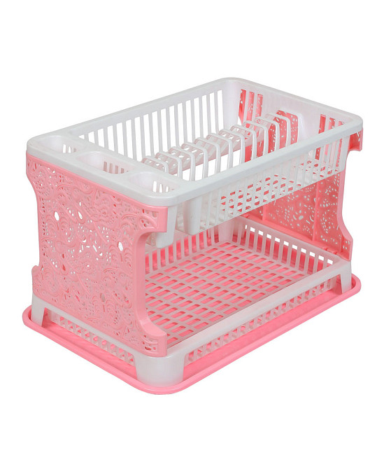 Сушилка для посуды Efe ажурная. 42х29х29 бело-розовая Одесса - изображение 1