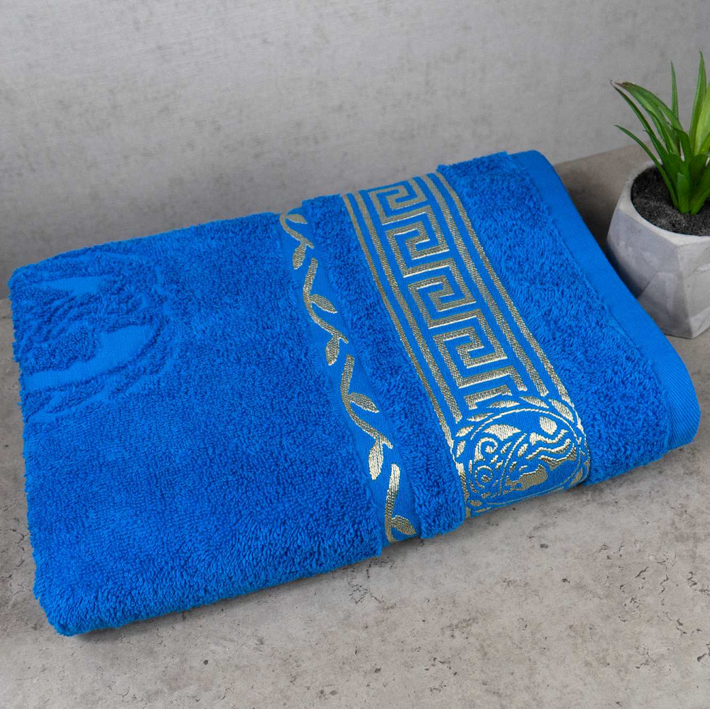 Комплект махровых полотенец 3шт GM Textile 50х90см, 50х90см, 70х140см Caesar 450г/м2 (Голубой) Сумы - изображение 5