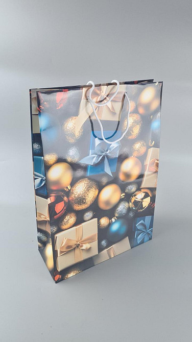 Новорічний,картонні пакети з ручками Гігант вертикальний 30х47х12-005 (12 шт.) Харків - фото 1