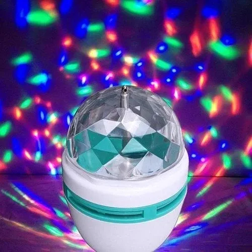 Світлодіодна диско-лампа Ball RHD-15 LY 399 E27: обертова, 3 LED (RGB), з перехідником у розетку Одеса