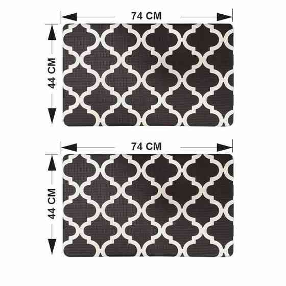 Килимки кухонні набір Lovely Svi з 2 шт: 44x74 x1 см та 44 x74 x1см Чорний Київ