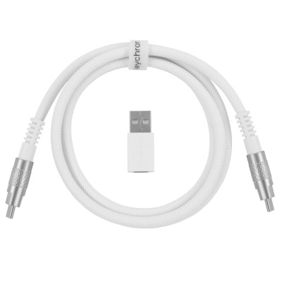 Дата кабель USB-C + USB A to USB-C 1.0m Double-Sleeved Geek white Keychron (CAB20_KEYCHRON) Вінниця - фото 1