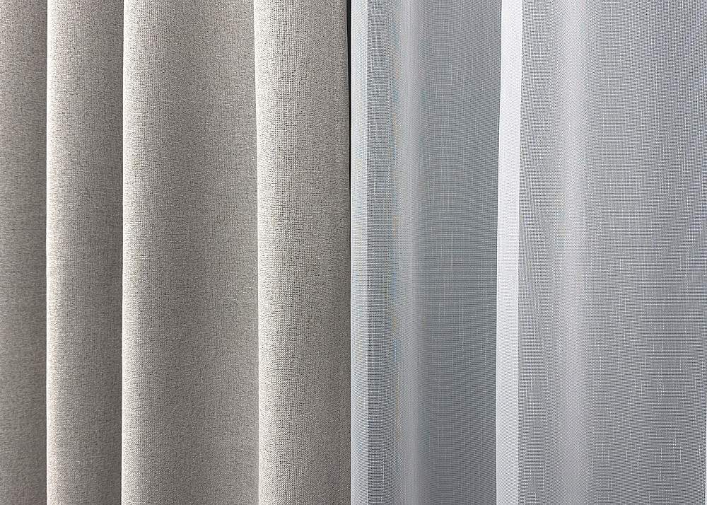 Комплект штор VR-Textil 100% блэкаут ASHEN NIGHT 100х270 2шт и Тюль 300х270 1847ш-1153т тауп с белым 71-084/1 Киев - изображение 8