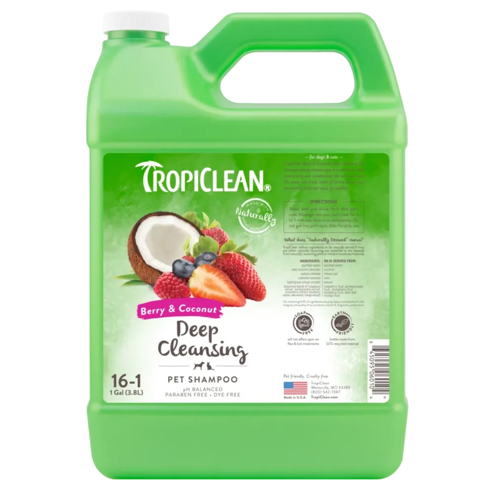 Шампунь для собак та котів TropiClean Deep Cleansing "Ягоди та кокос" універсальний, 3.8 л Вінниця - фото 1