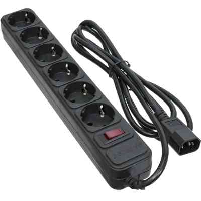 Сетевой фильтр питания Patron 2 m3*1mm2 (SP-1065U) 6 розеток BLACK (EXT-PN-SP-1065U) Винница