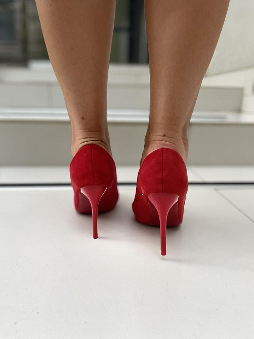 Туфлі жіночі SMALL SWAN червоні еко-замша каблук 9 см (5015-64) 36р.38р.41р. Коломия - фото 6