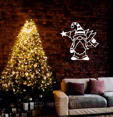 Декоративное настенное Панно «Гном», Декор на стену 70*70 см, Белый Киев