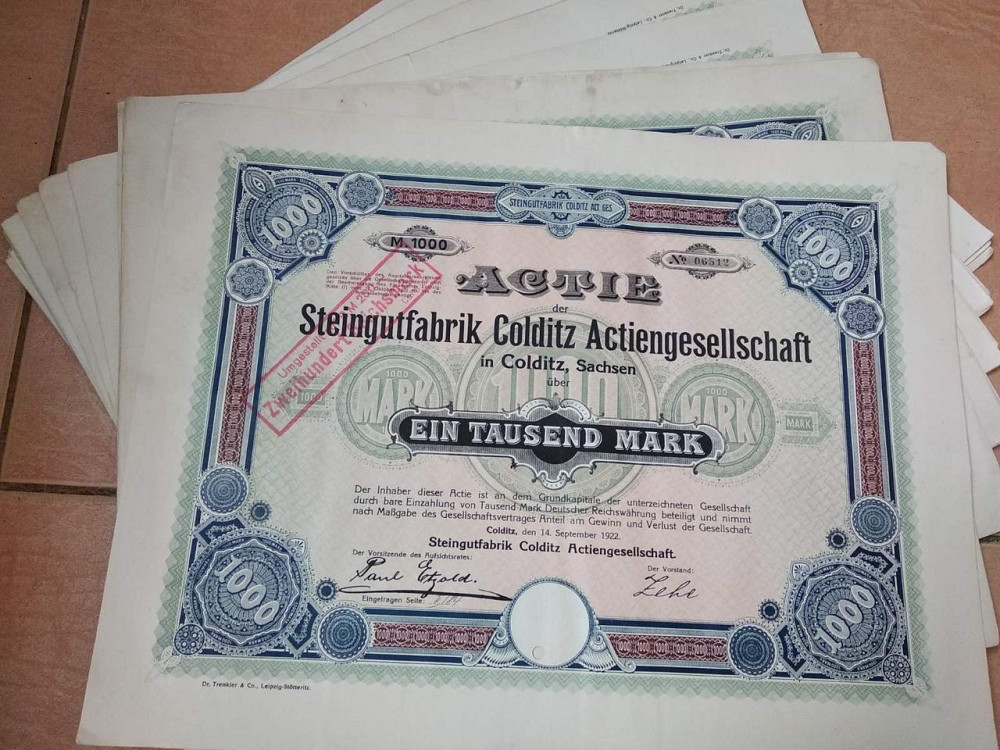 Акция. Германия. 1922 год (5 - 35) Полтава - изображение 1