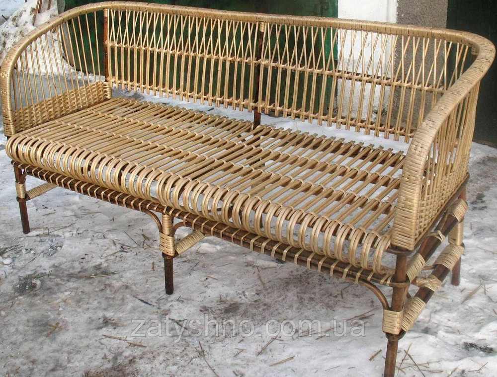 Диван плетений з лози світло-коричневий двомісний Київ - фото 1
