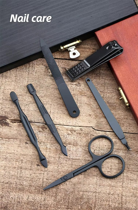 Набір інструментів для манікюру та педикюру універсальний б'юті набір для чищення обличчя, 18 шт, колір чорний Кам'янець-Подільський - фото 2