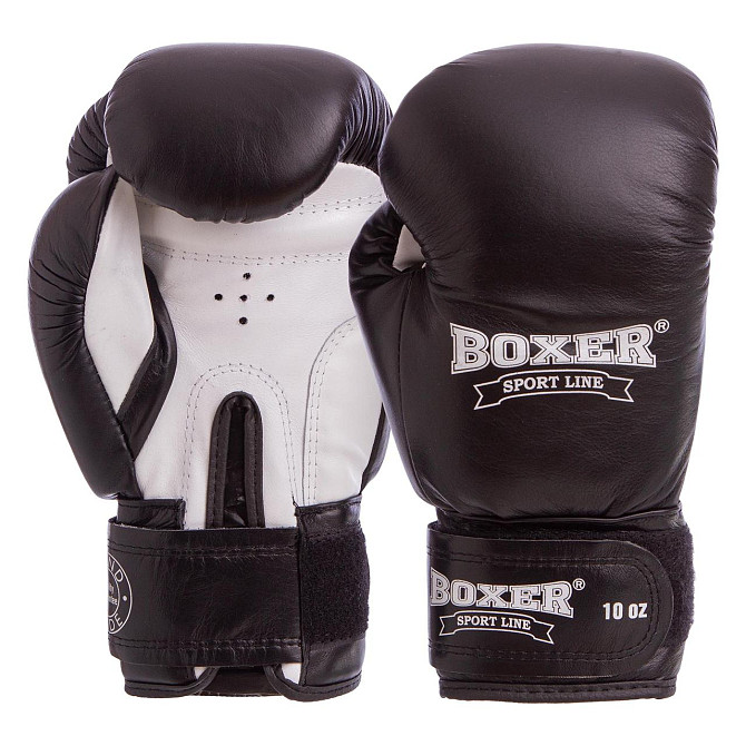 Рукавиці боксерські Еліт BOXER 10 oz Шкіра Вишневе - фото 2