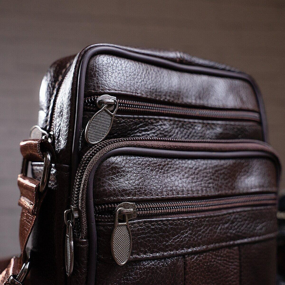Сумка мужская кожаная Vintage 14987 Коричневая Киев - изображение 7