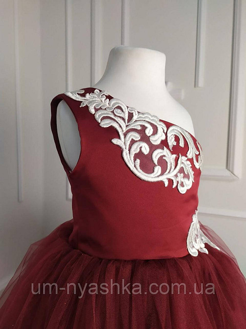 Довге ошатне бордове плаття через одне плече Кривий Ріг - фото 2