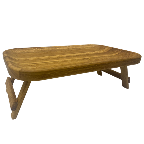 Стол поднос дубовый для завтрака в кровать универсальный для сервировки, деревянный, прямоугольный 50х30 см Каменец-Подольский