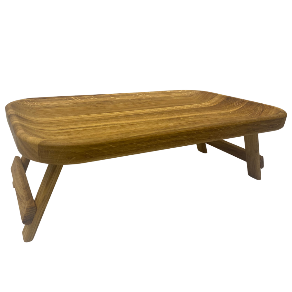 Стол поднос дубовый для завтрака в кровать универсальный для сервировки, деревянный, прямоугольный 50х30 см Каменец-Подольский - изображение 6