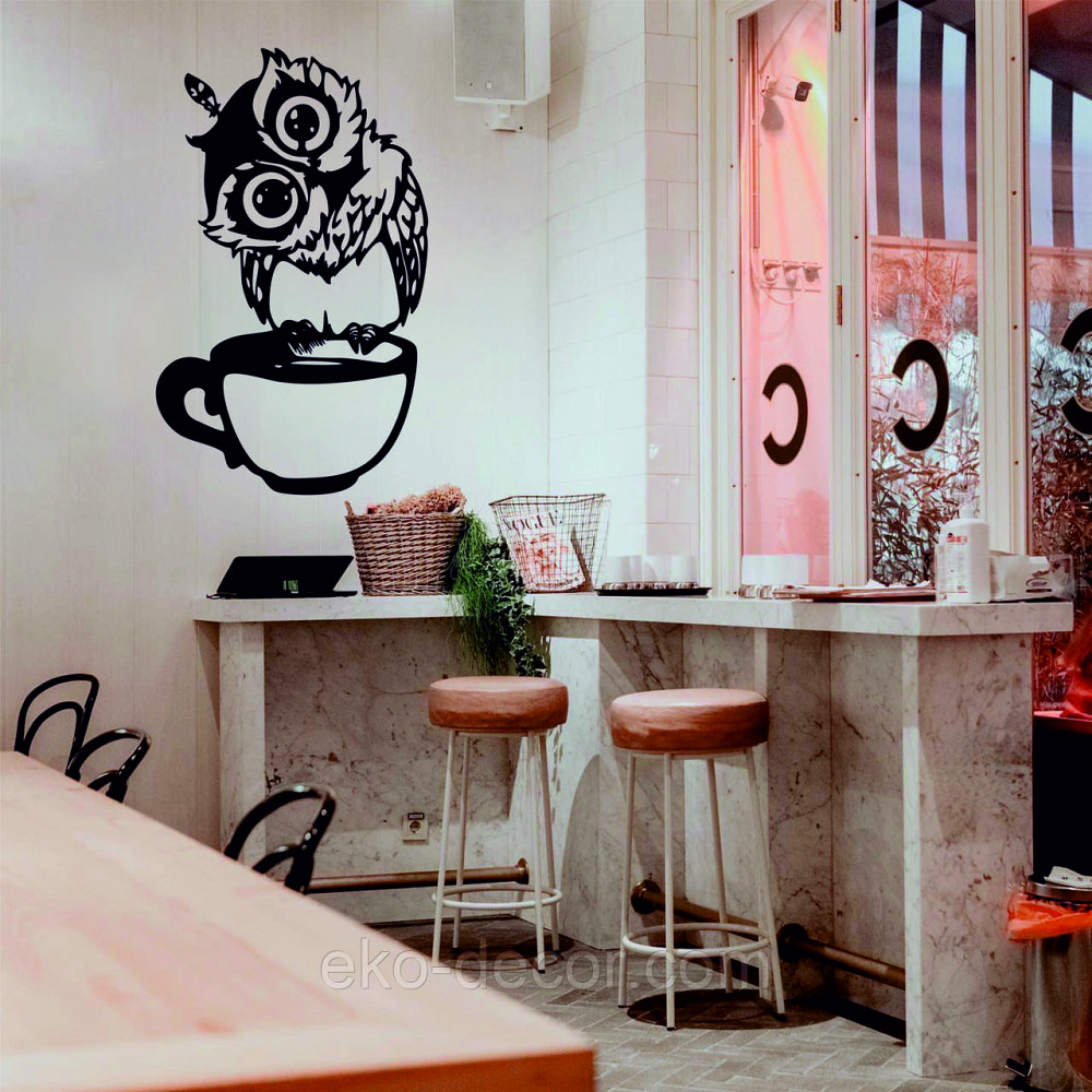 Настінний декор Панно «Сова кухня» Декор на стіну 110*67 см, Чорний Київ - фото 2