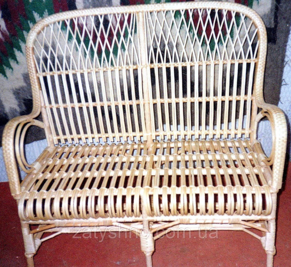 Диван плетений з лози світло-коричневий двомісний Київ - фото 4