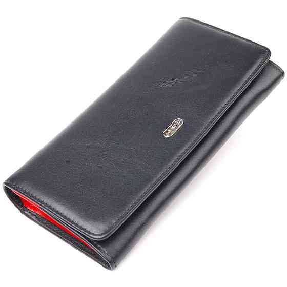 Місткий гаманець для жінок з натуральної гладкої шкіри CANPELLINI 21611 Чорний Київ