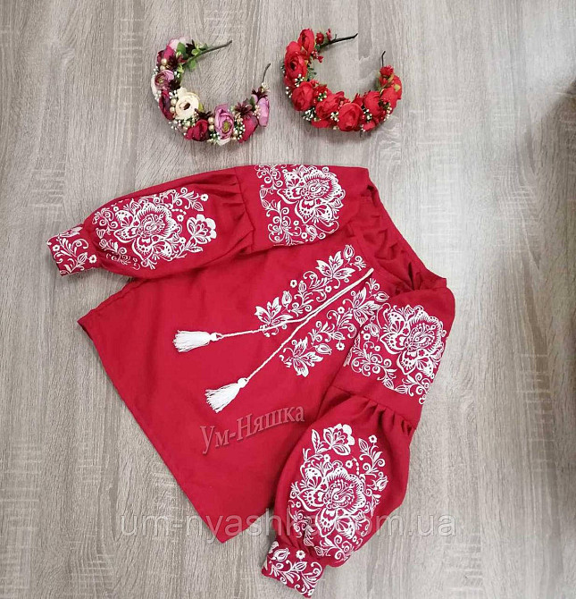 Дитяча вишиванка Троянда-листочки рожева Кривий Ріг - фото 6