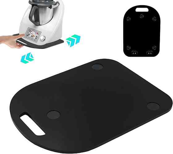 Скользящая доска для Thermomix TM5/TM6 акриловая черная 8 мм с шариковыми роликами ручкой и резиновыми ножками Киев