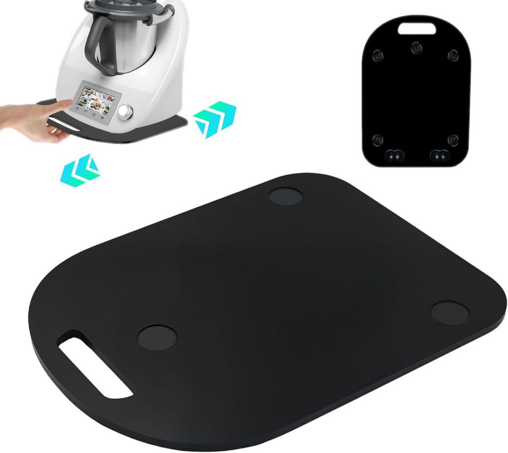 Скользящая доска для Thermomix TM5/TM6 акриловая черная 8 мм с шариковыми роликами ручкой и резиновыми ножками Киев - изображение 5